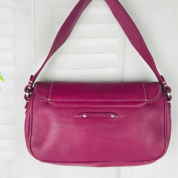 COLE HAAN ALEXA Magenta Leather Shoulder Bag - Picture 2 of 8